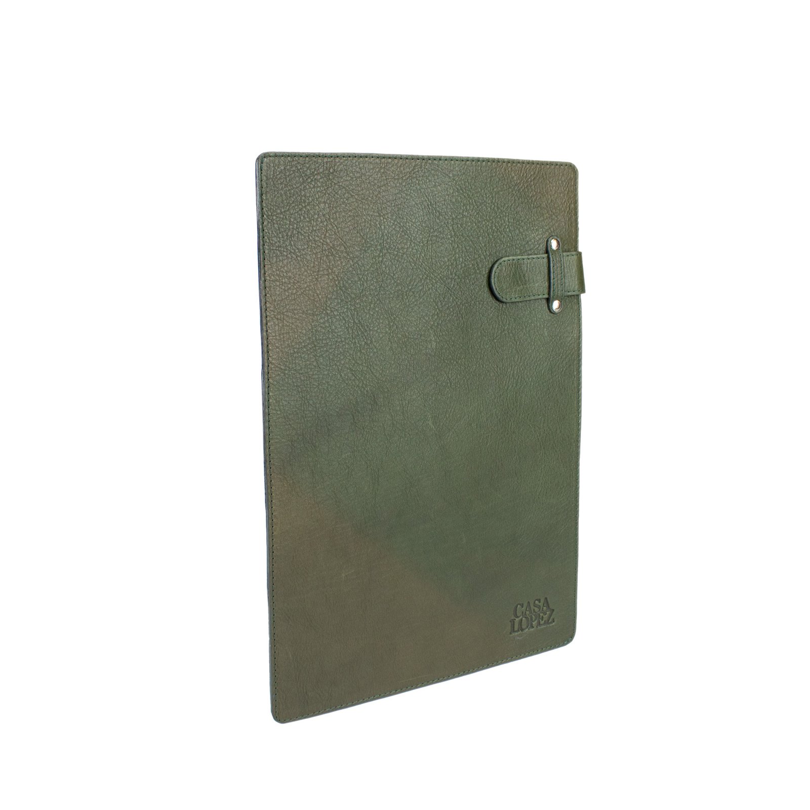 Carpeta Elías de cuero argentino tamaño A4, color verde